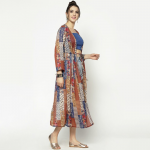Women Multicoloured Printed Tie-Up Shrug