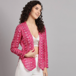 Printed Cotton Open Front Shrug