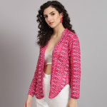 Printed Cotton Open Front Shrug