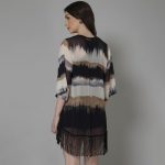 Abstract Printed Tasselled Shrug